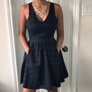 Gap Navy Blue stripe dress w/pockets fit & flare
