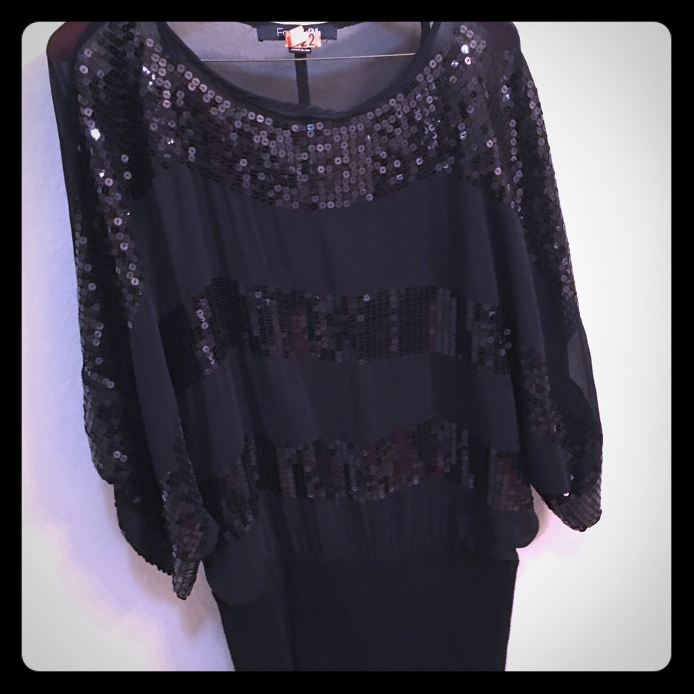 Black and sequin striped tunic!