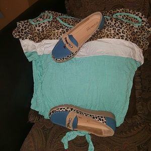 A set of shoes and a matching shirt