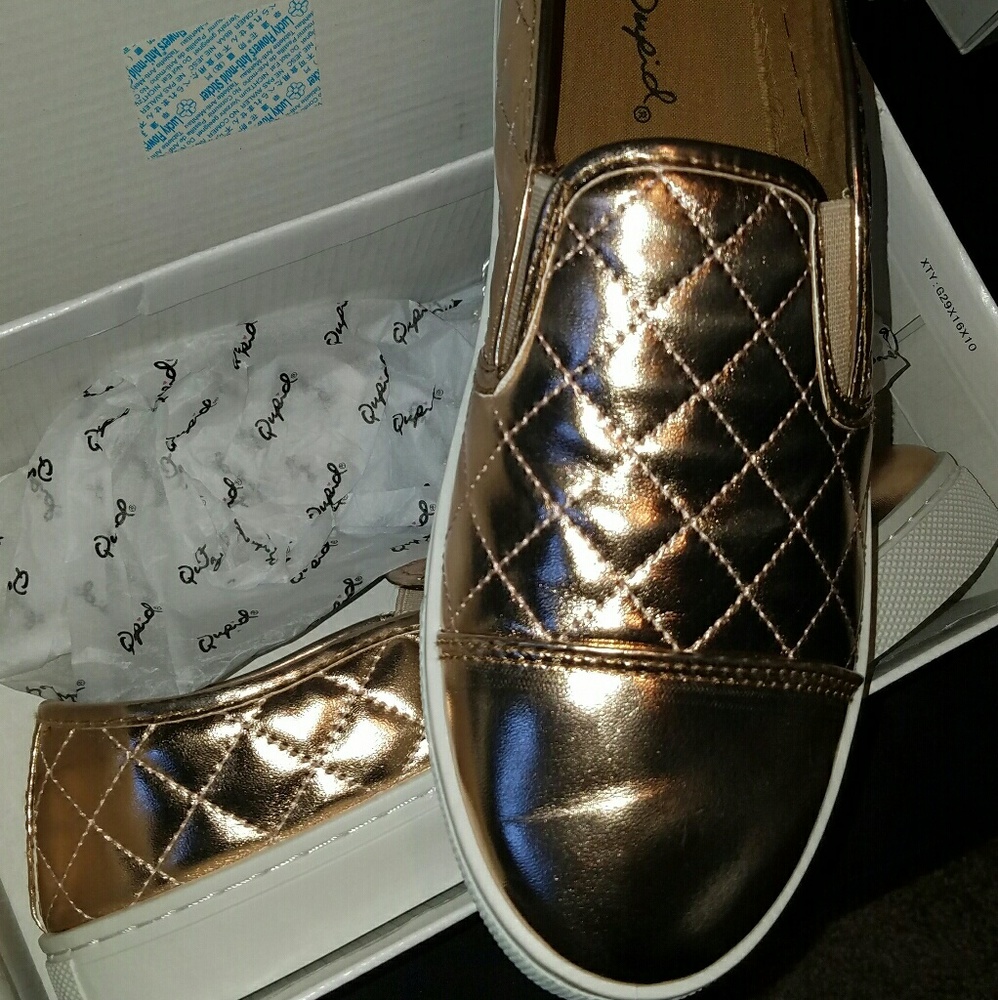 Gold Slip On Shoes NWT
