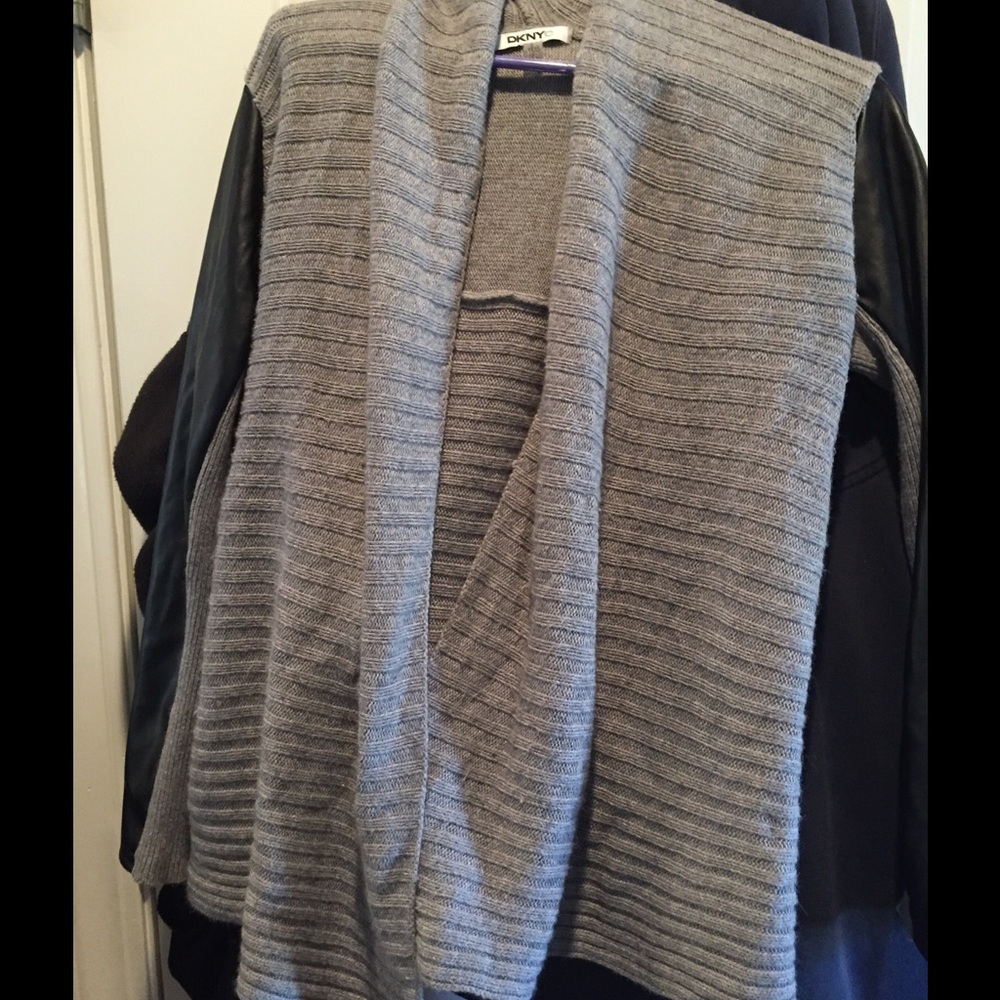 DKNY Cardigan with faux leather detail