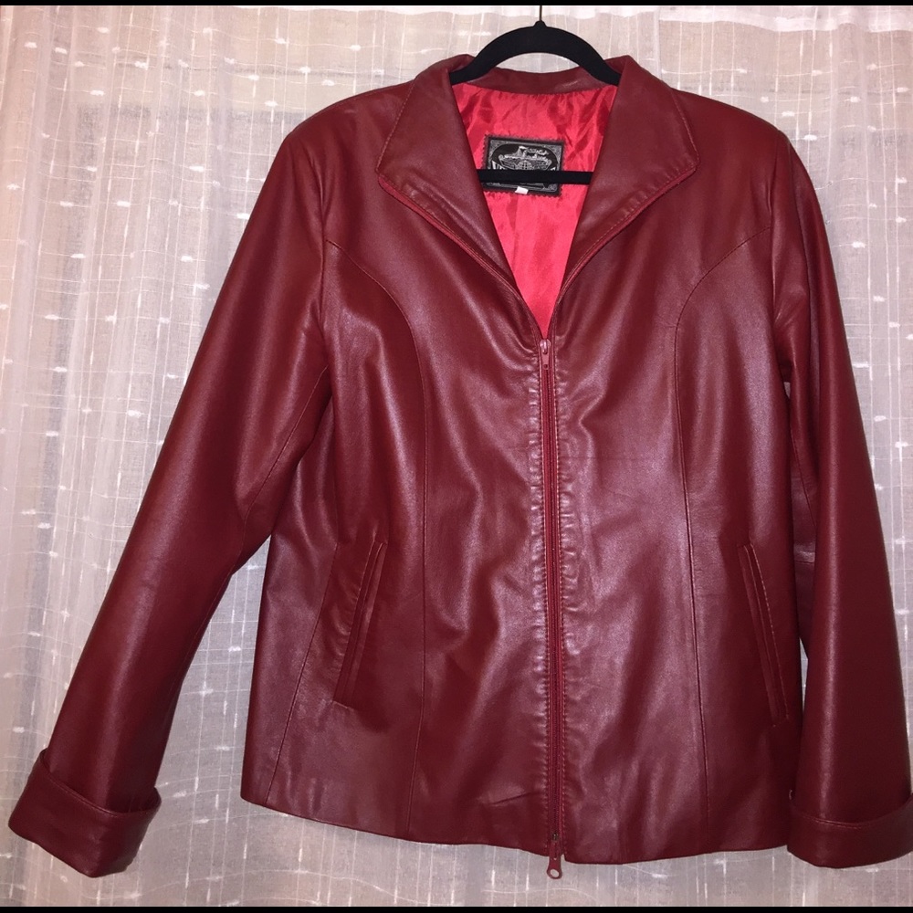 Genuine Italian Red Leather Jacket ❤️