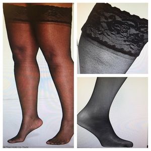 Plus Size Lace Hold Up Tights