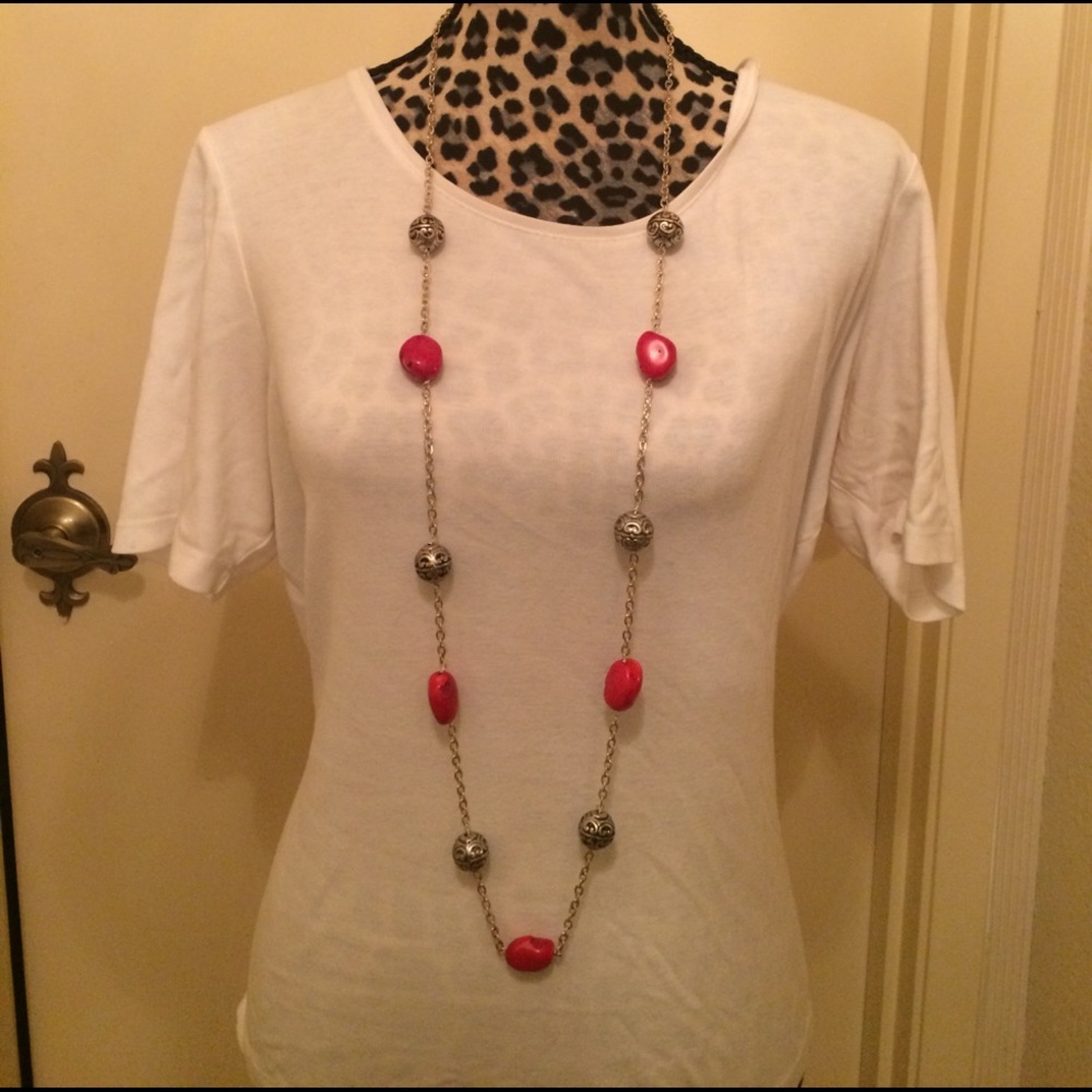 Red and Silver Necklace
