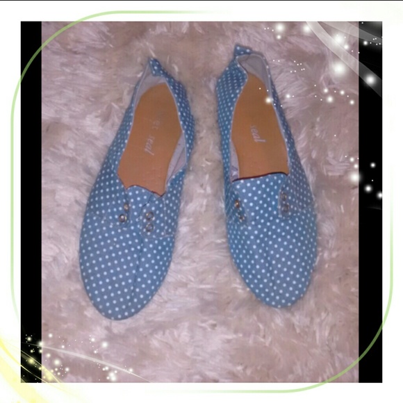 Slip on Polka Dot Comfy Canvas Flats loafers - Picture 2 of 4