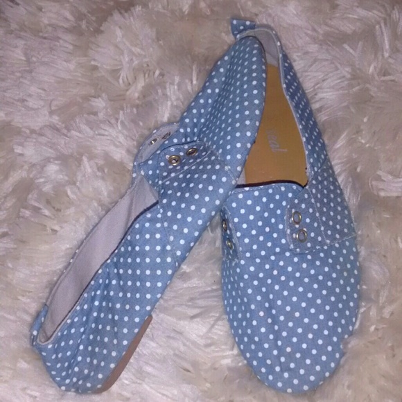 Slip on Polka Dot Comfy Canvas Flats loafers - Picture 3 of 4