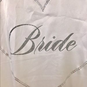 Victoria's Secret satin "Bride" robe with silver