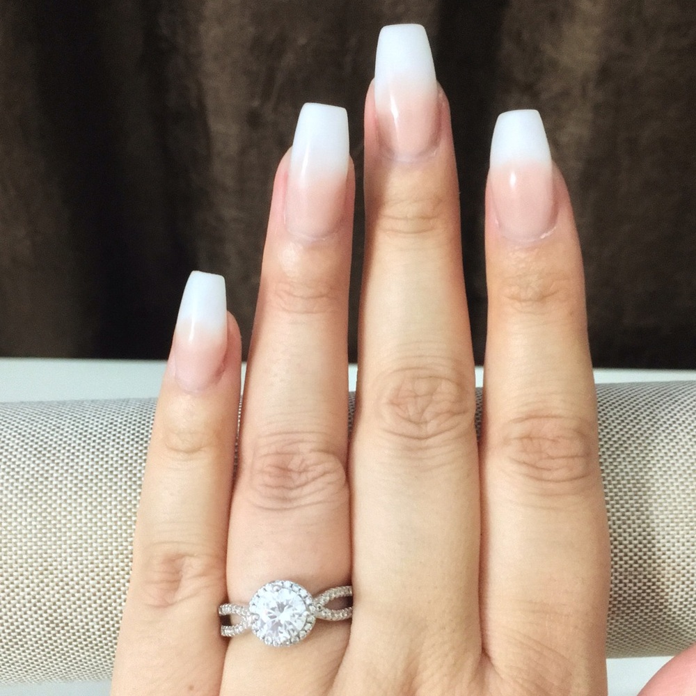 Sterling Silver Zircon Engagement/Promise Ring