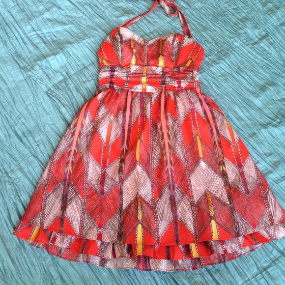 Guess Dresses & Skirts - Guess halter neck dress red orange