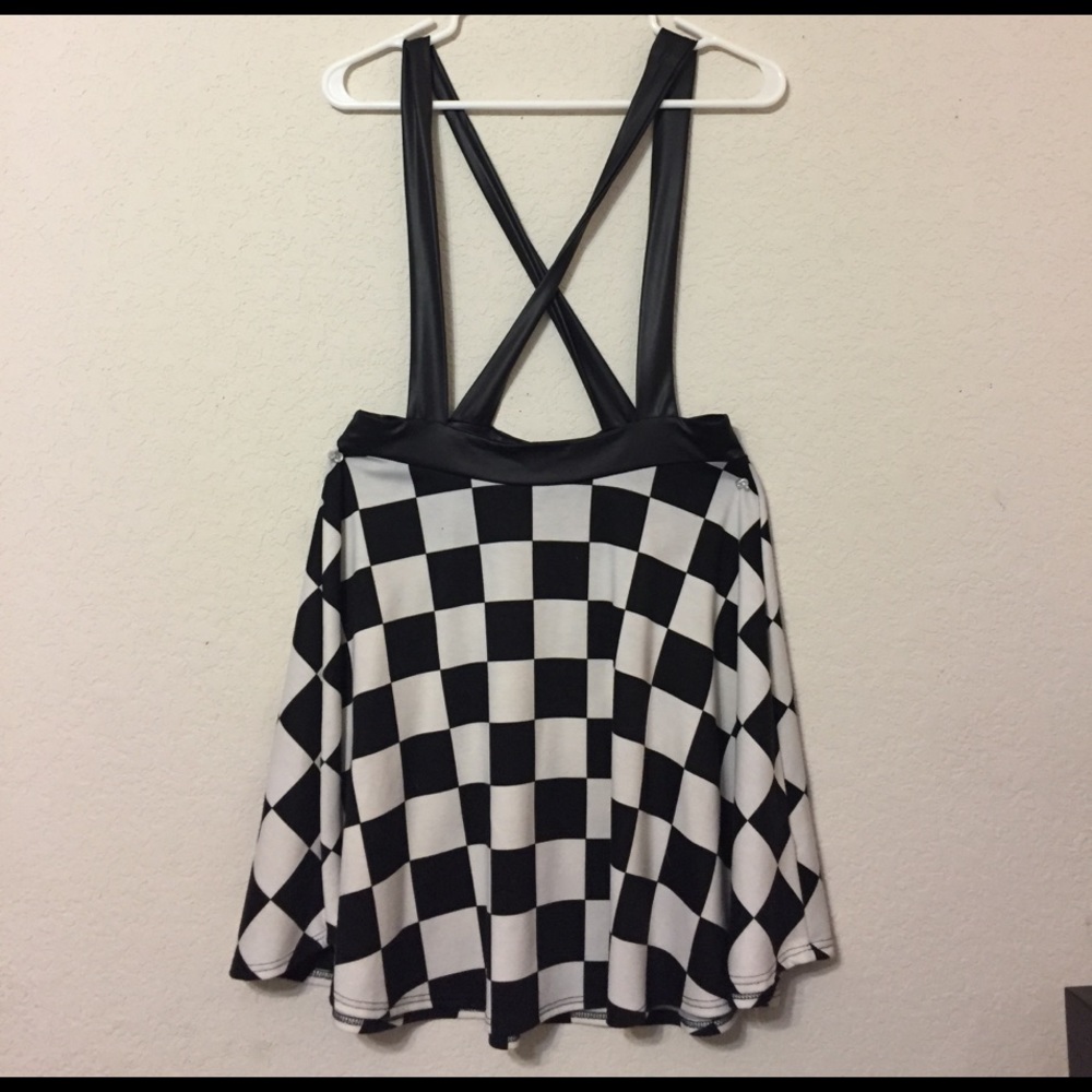 Overall Checkered Skirt w Criss Cross Backstraps