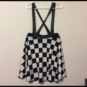 Overall Checkered Skirt w Criss Cross Backstraps