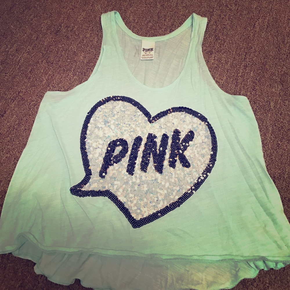 PINK sequined tank top