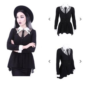 Gothic Plus Size Luna Peter Pan Collar Shirt