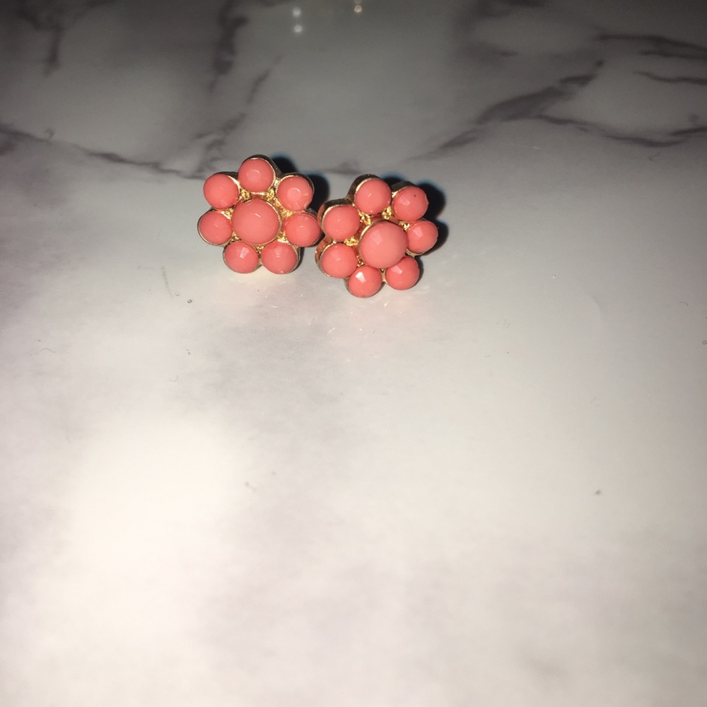 Coral flower earrings