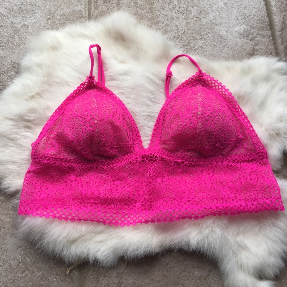 Victoria's Secret bright pink lace bralette