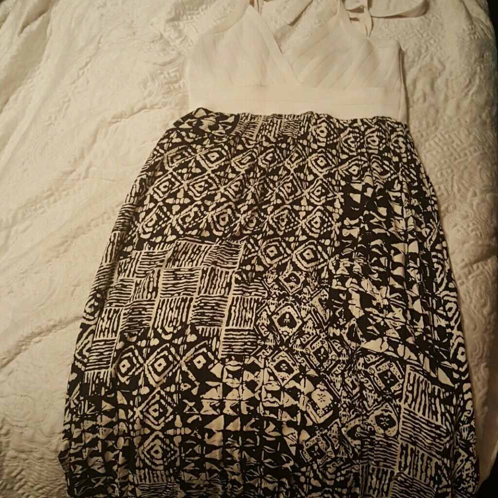 Cream and Black Maxi Dress