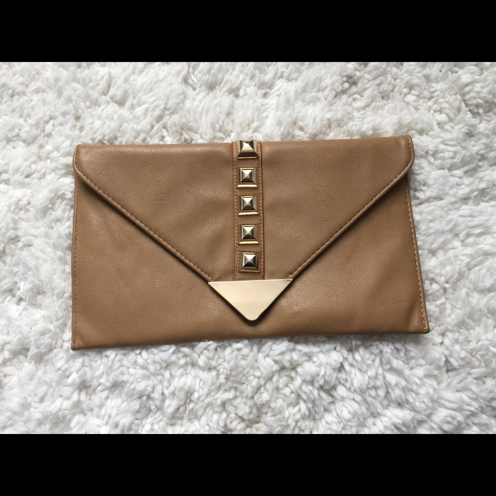 Brown and gold cross body / clutch