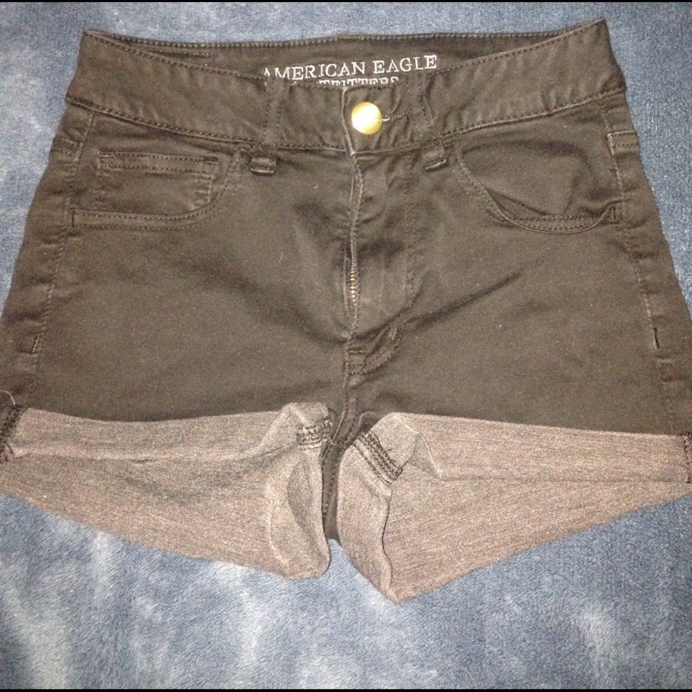 American eagle black high rise shorts