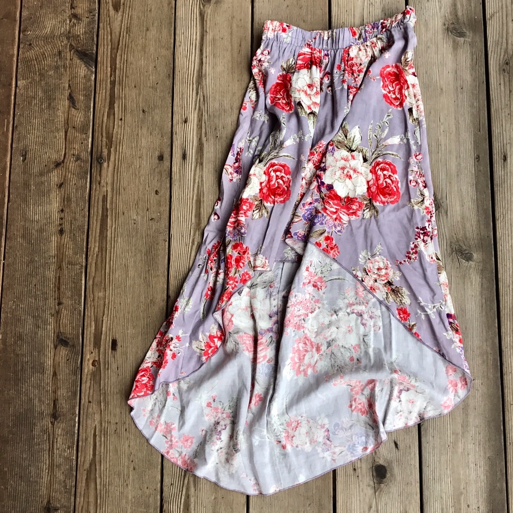 🙌Floral Hi Low skirt