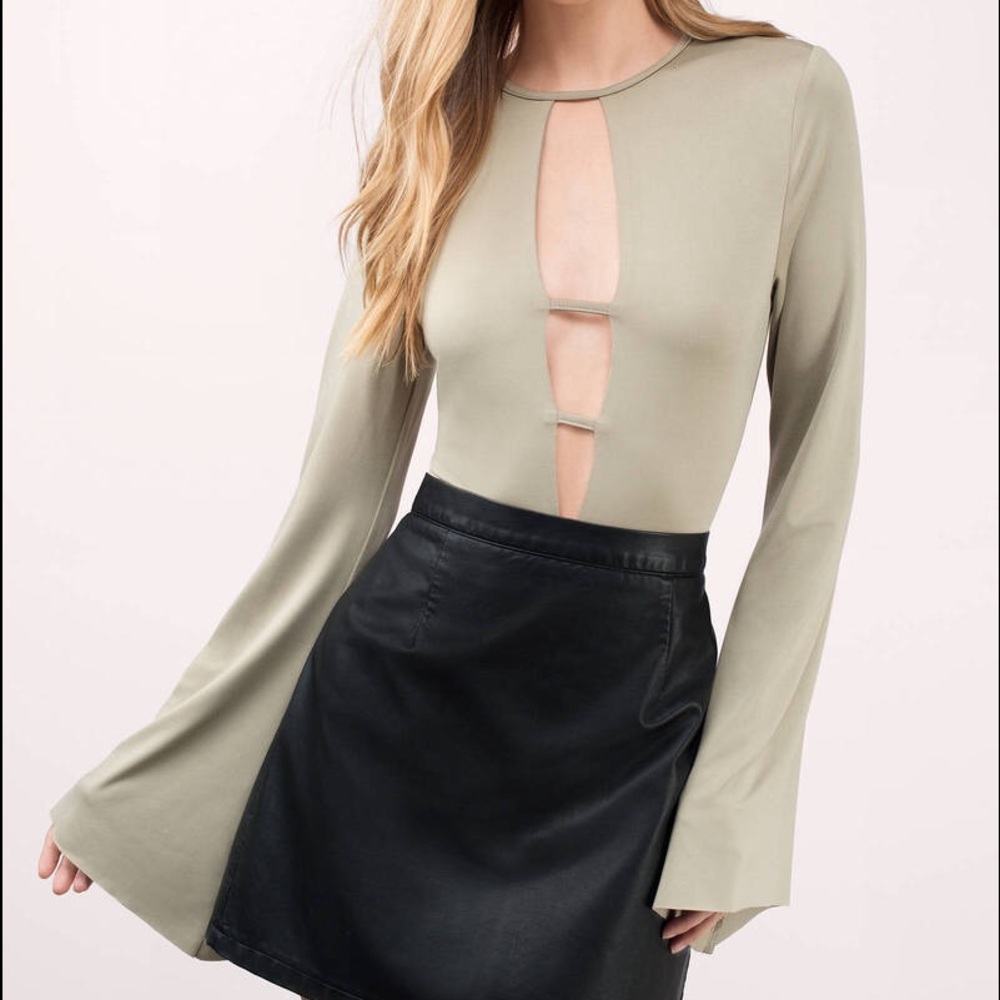 TOBI Liden Plunging Halter Bodysuit