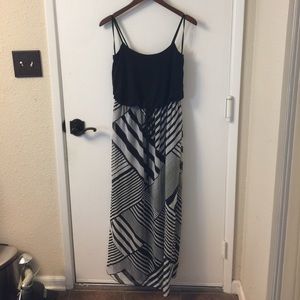 Black and white long summer dress