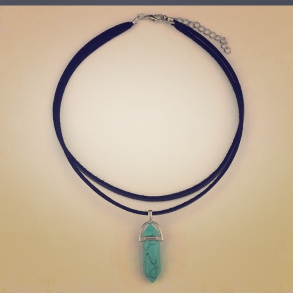 Crystal Pendant Chokers with Various Stones