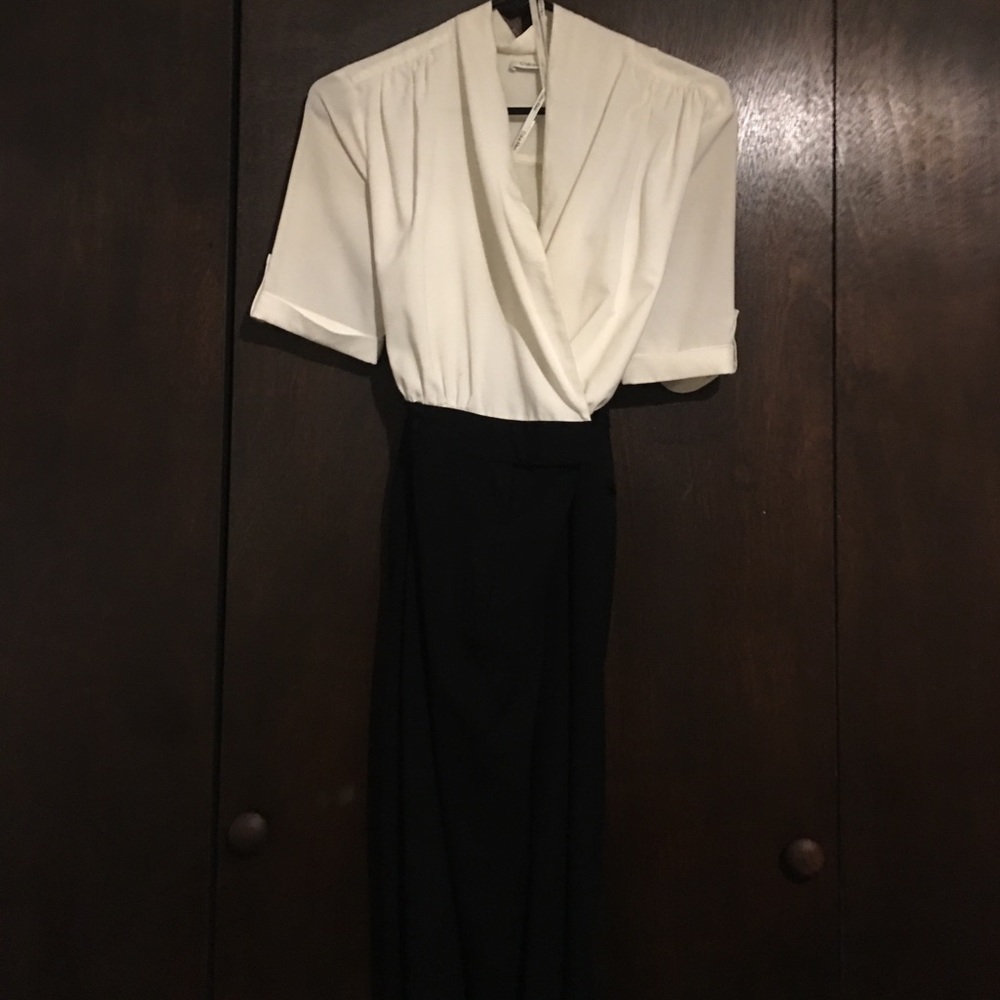 Calvin Klein work office black white dress