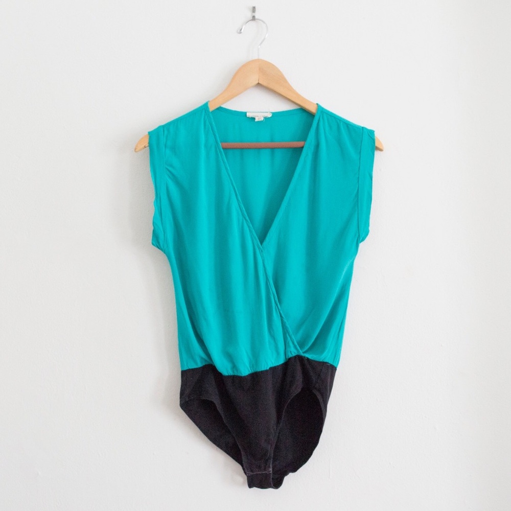 silence + noise teal bodysuit