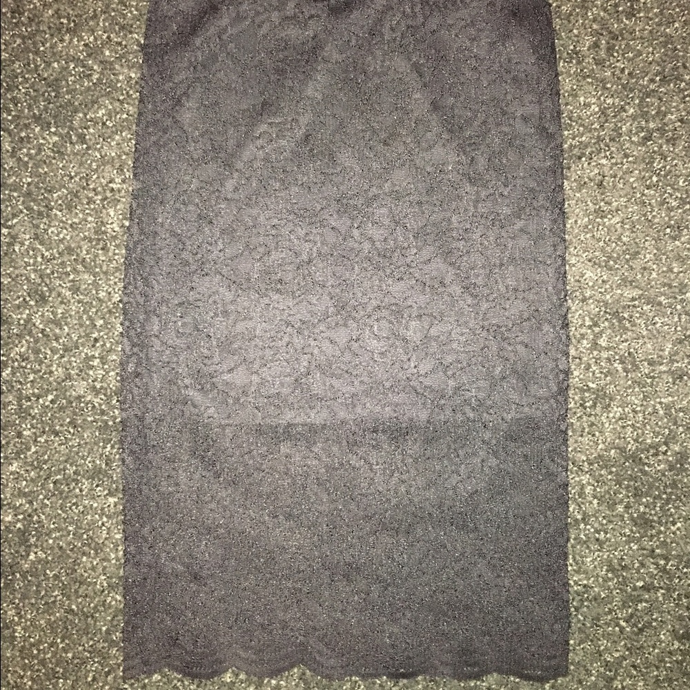 Black lace bodycon skirt
