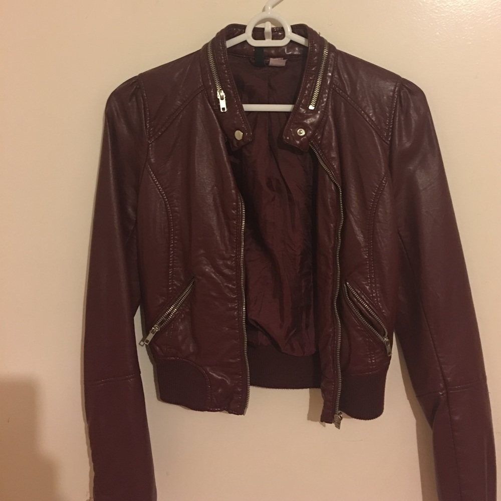 Right fit Burgandy Leather Jacket