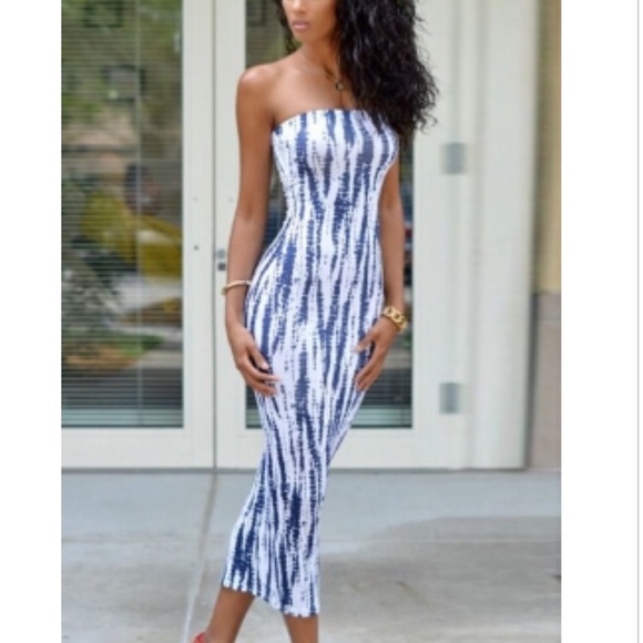 Dresses & Skirts - ❌sold Blue and white tie dye dress small/medium