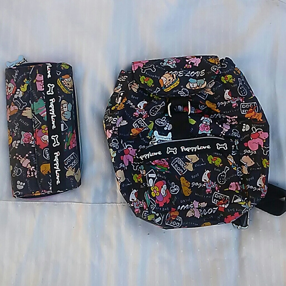 "Puppy Love" backpack and wallet
