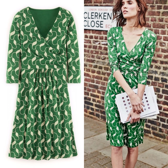 boden green wrap dress