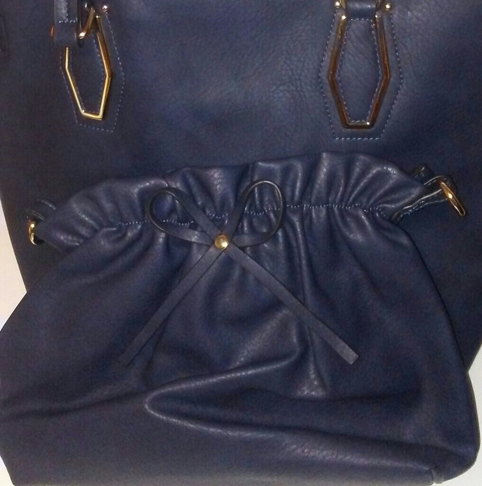 Womens Navy Blue Tote Shoulder Bag