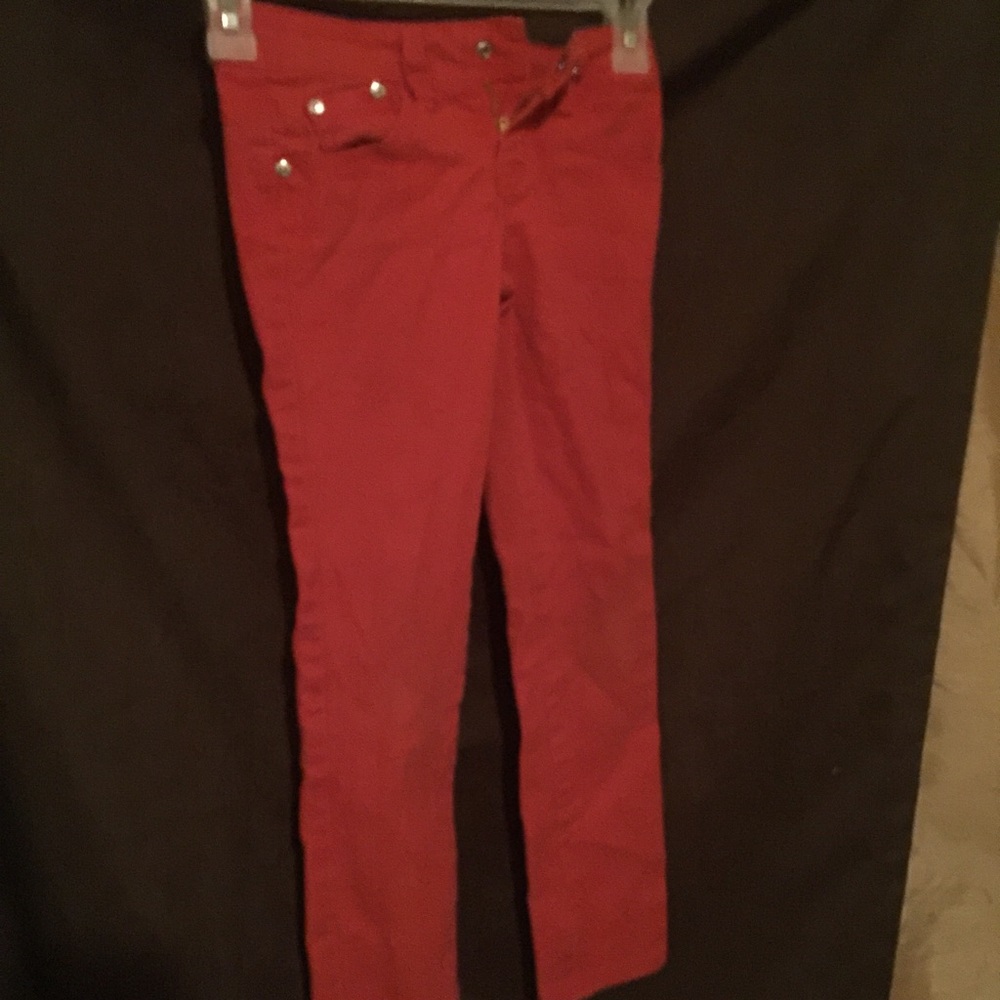 Girls red skinny jeans