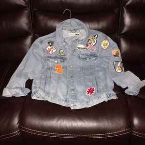 TOPSHOP Blue Jean Patch Jacket