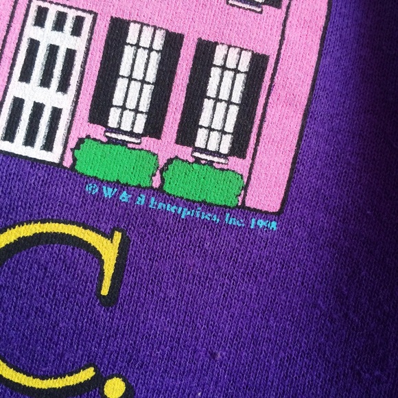 Vintage Tops - Charleston Rainbow Row Purple Sweatshirt Vintage Tops - Charleston Rainbow Row Purple Sweatshirt