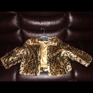 DKNY Faux fur cheetah print jacket
