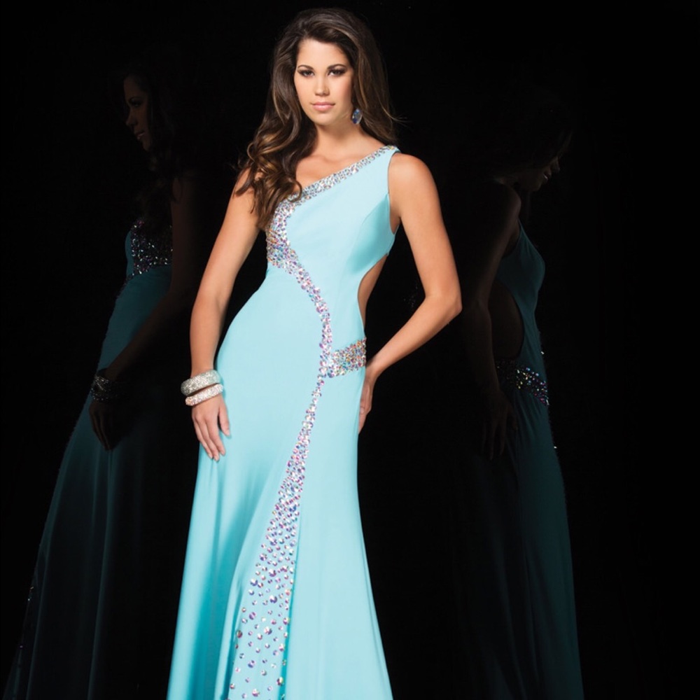 Teal Tony Bowls Prom dress