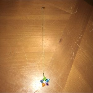 Handmade glass star necklace (14k)