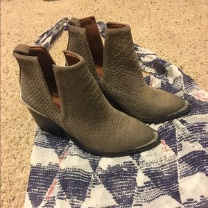 Jeffrey Campbell snakeskin booties