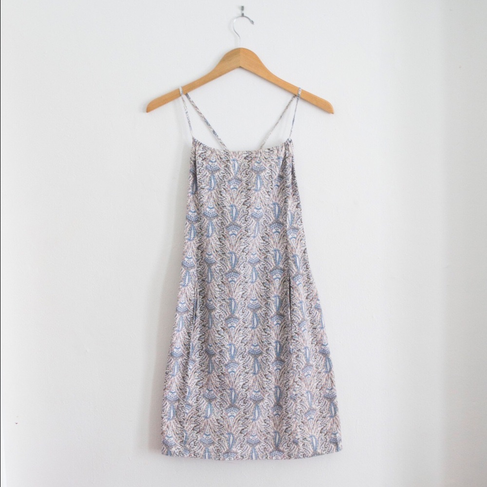 JCREW paisley cross back spring dress w/ pockets