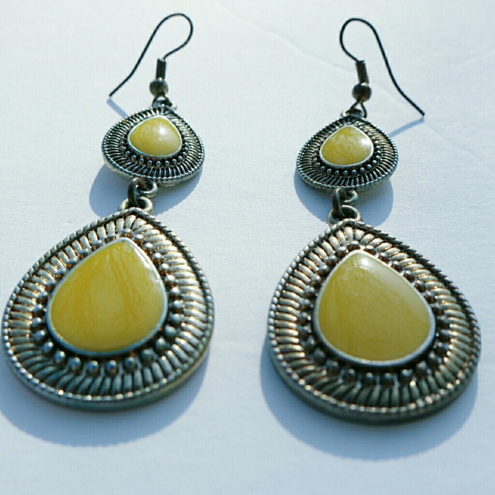 Boho Yellow Statement Earrings