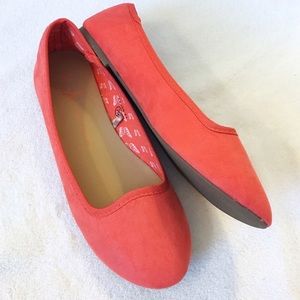 Atmosphere Faux Suede Orange Flats BRAND NEW