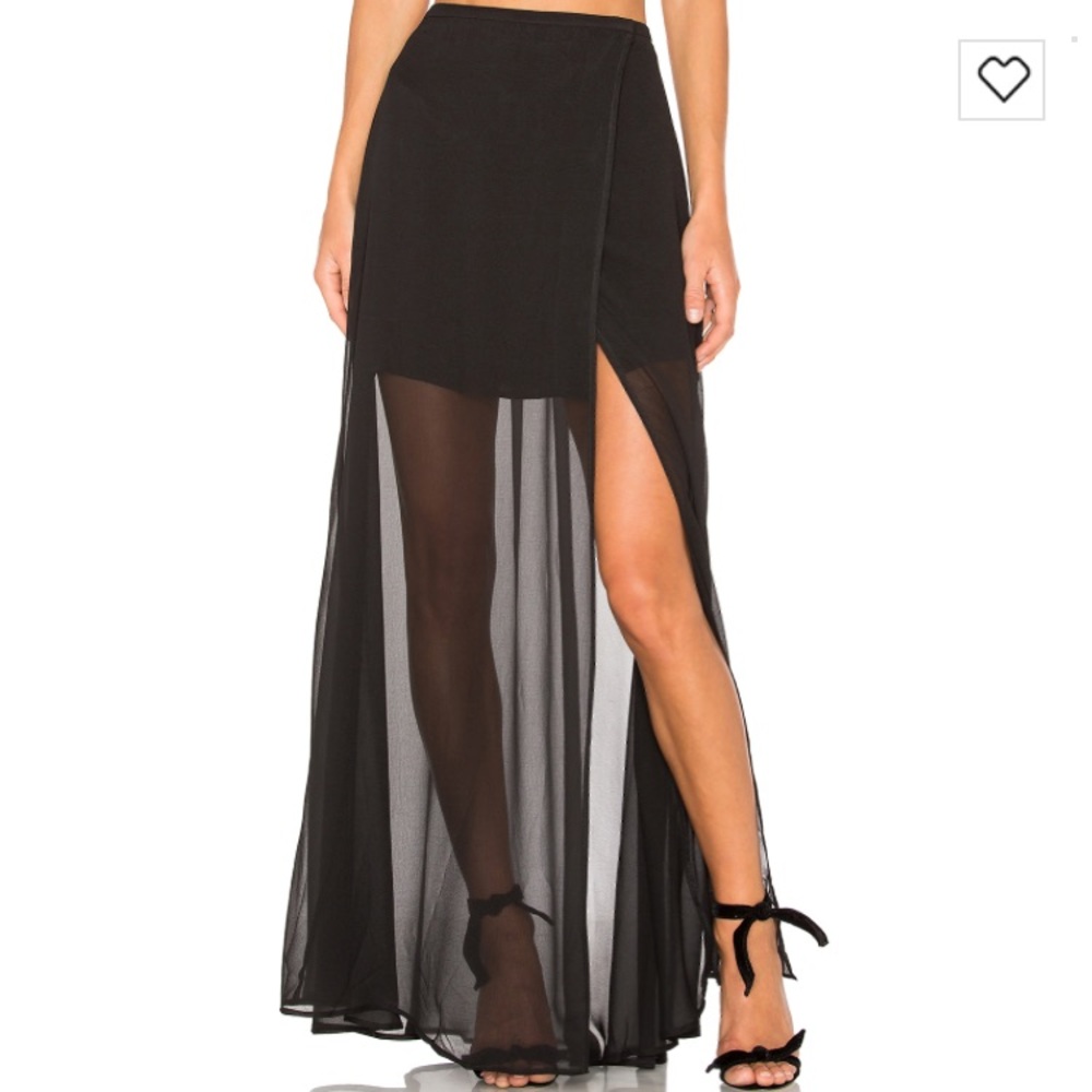 The Jetset Diaries sheer black wrap skirt