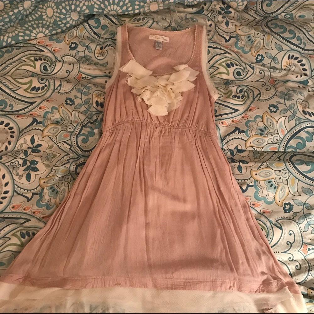 {anthro} blush pink dress