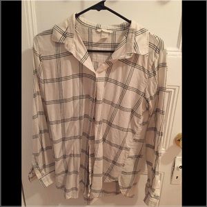 Oversized plaid button down shirt