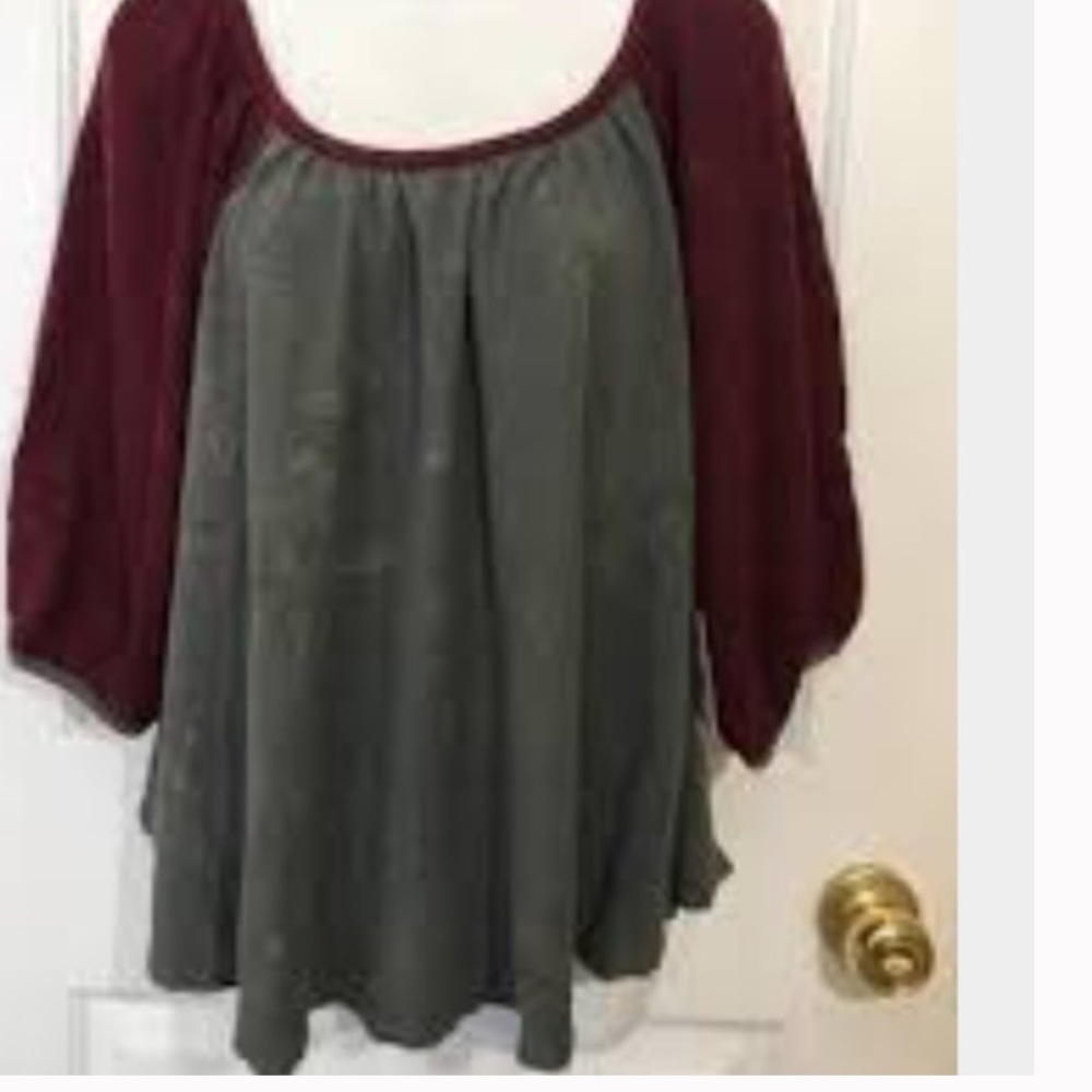 FREE PEOPLE waffle style top Distressed