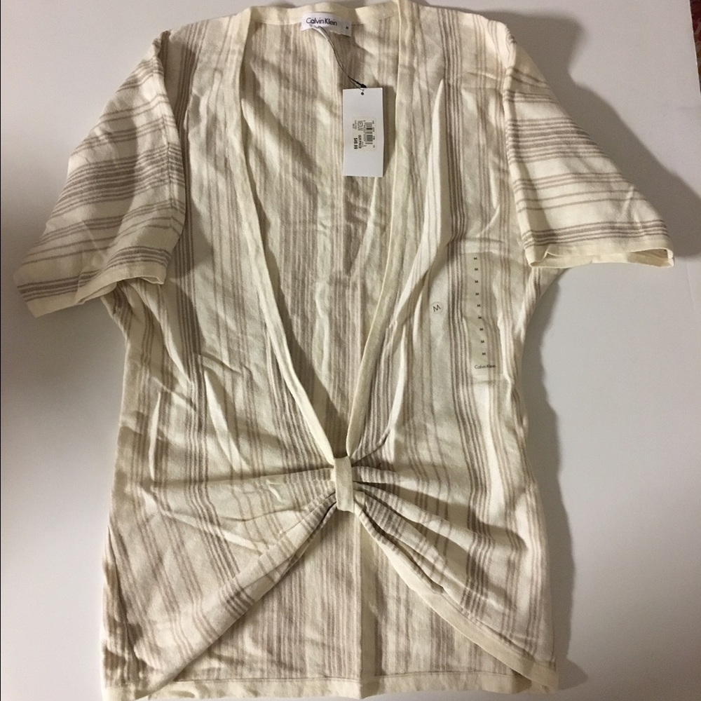 Calvin Klein Tie Twist Stripe Sweater