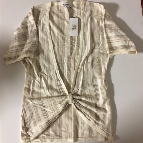 Calvin Klein Tie Twist Stripe Sweater - Picture 1 of 3